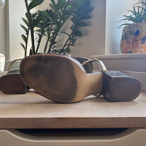 Pearl and Stud block heel sparkly star sandals size EU 39/US Women's 8 - Picture 5 of 8